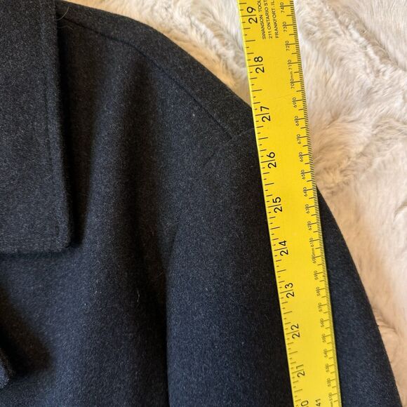 Tahari Coat Women's Size XL Wool Blend Pea Coat Lined Pockets Dark‎ Gray Black - Picture 9 of 14